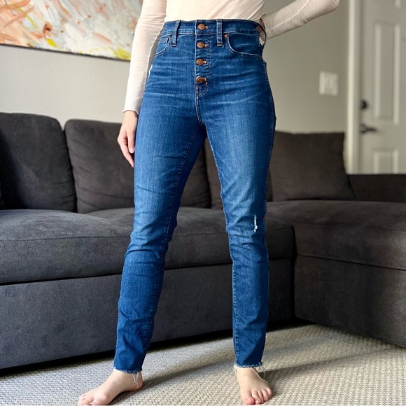 Madewell Denim - Madewell 10” High Rise Skinny Jeans - Dark Blue Wash - Size 28